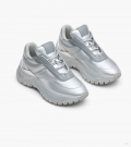 La zapatilla de deporte Lazy Runner metalizada - Plata |Marc Jacobs España