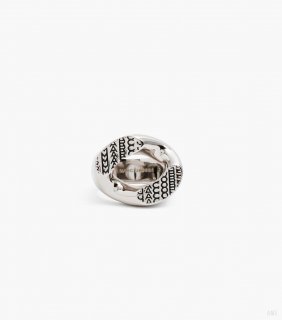 El anillo con sello Monogram - Plata antigua clara |Marc Jacobs España