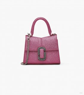 Bolso de mano St. Marc Mini con purpurina galáctica - Rosa lápiz labial |Marc Jacobs España