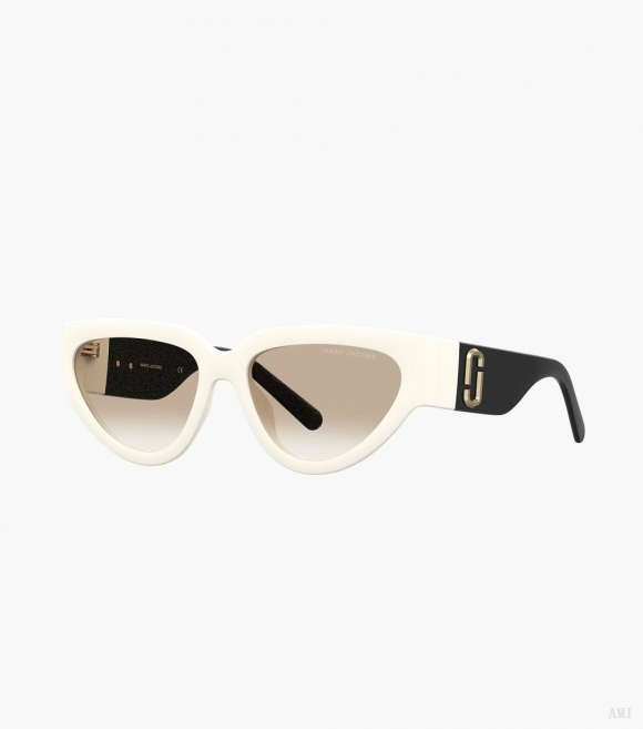 Gafas de sol con forma de ojo de gato J Marc - Blanco/Negro |Marc Jacobs España