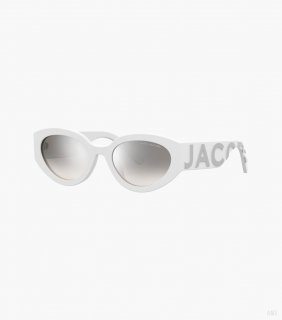 Gafas de sol ovaladas con espejo - Blanco/Gris |Marc Jacobs España