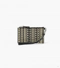 The Monogram Leather Top Zip Wristlet - Negro/Blanco |Marc Jacobs España