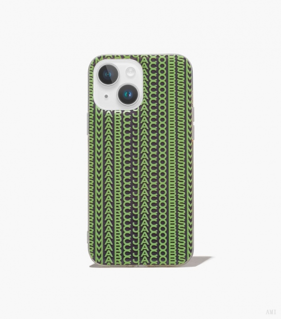 Funda Monogram para iPhone 14 - Gris/Verde flúor |Marc Jacobs España