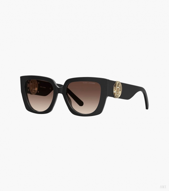 Gafas de sol cuadradas con recortes de J Marc - Negro |Marc Jacobs España