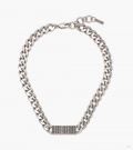 El collar con cadena de identificación con monograma de código de barras - Plata envejecida |Marc Jacobs España