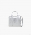 Bolso tote pequeño metalizado con monograma - Plata/blanco brillante |Marc Jacobs España