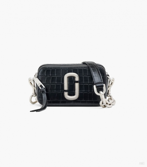 The Croc-Embossed Shoulder Snapshot - Negro |Marc Jacobs España