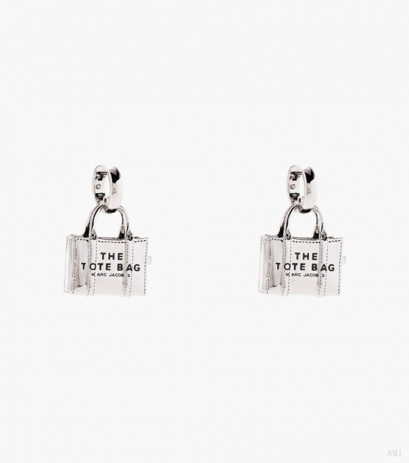 Aretes con dije para bolso de mano - Plata antigua clara |Marc Jacobs España