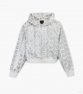 La sudadera corta con capucha Monogram - Plata/Blanco brillante |Marc Jacobs España