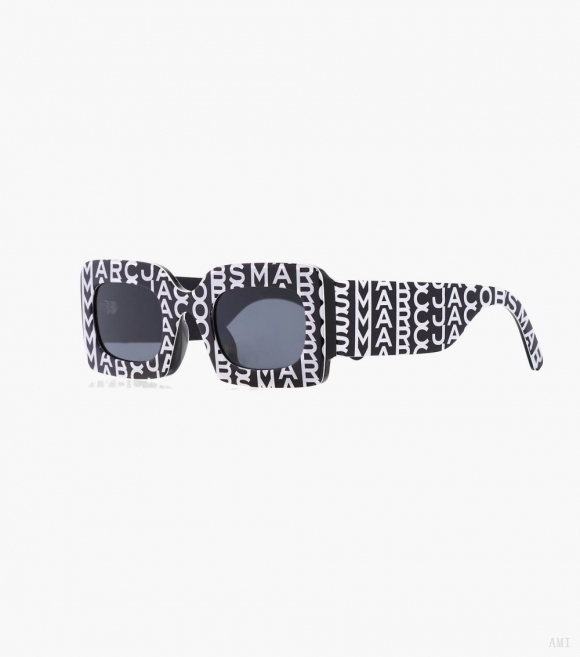 Gafas de sol rectangulares Monogram - Negro/blanco |Marc Jacobs España