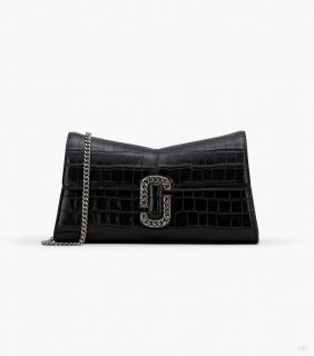 Bolso de mano convertible The St. Marc con relieve de cocodrilo - Negro |Marc Jacobs España