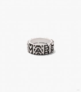 Anillo grabado con monograma - Plata envejecida |Marc Jacobs España