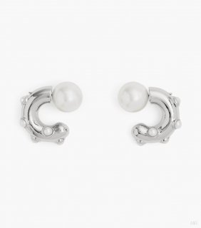 Los aros Pearl Dot - Blanco/plata |Marc Jacobs España