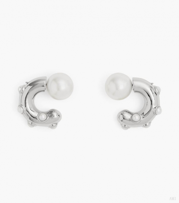 Los aros Pearl Dot - Blanco/plata |Marc Jacobs España