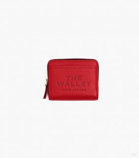 La cartera compacta de piel Mini - True Red |Marc Jacobs España