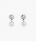 Pendientes colgantes de lunares de perla - Blanco/plata |Marc Jacobs España