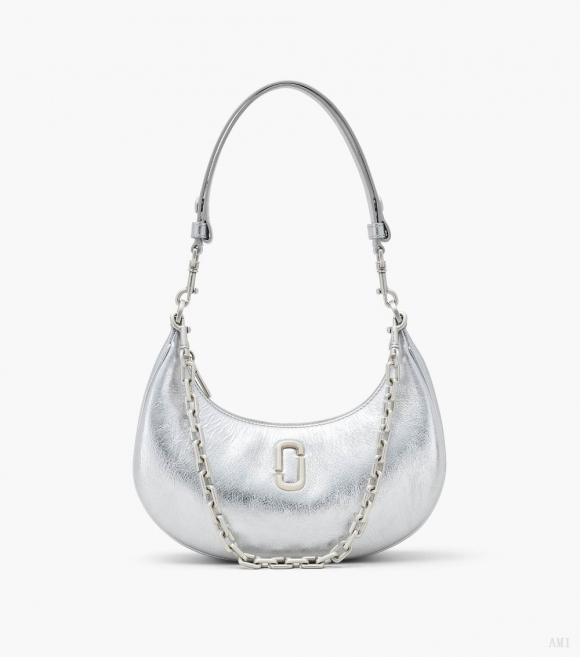 Bolso Curve de piel metalizada - Plata |Marc Jacobs España