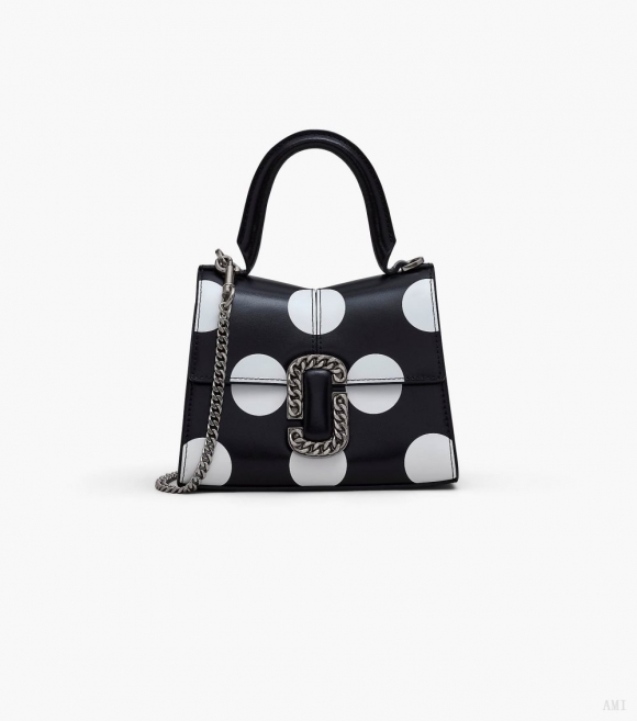 Bolso de mano mini St. Marc con lunares - Negro/blanco |Marc Jacobs España