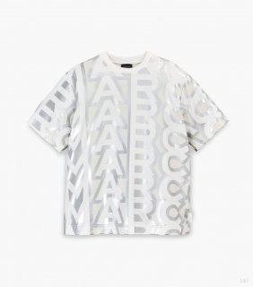 Camiseta grande Monogram - Plateado/Blanco brillante |Marc Jacobs España