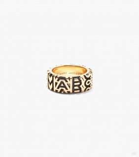 El anillo con monograma grabado - Oro envejecido |Marc Jacobs España