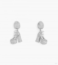 Pendientes de bota Kiki con pavé - Plata/cristal |Marc Jacobs España