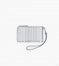 La cartera de mano con cremallera superior metálica y monograma - Plata/Blanco brillante |Marc Jacobs España