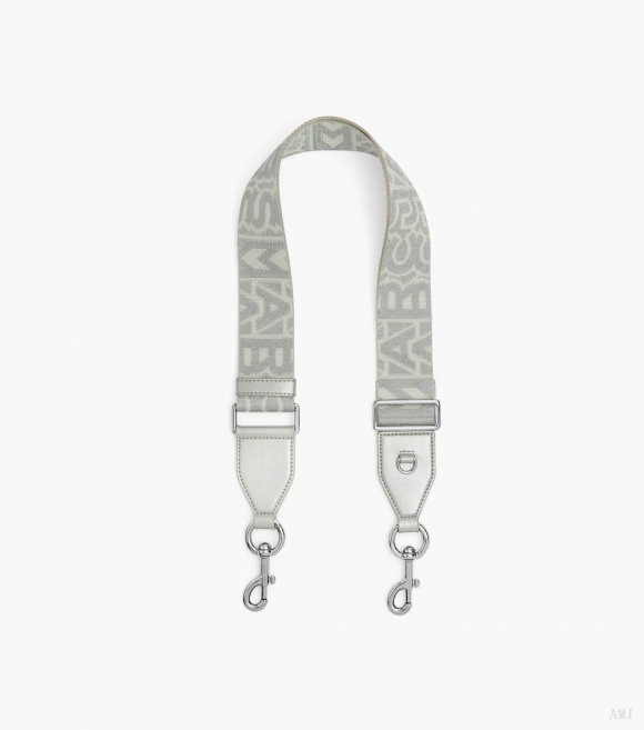 Correa de cincha utilitaria Monogram - Blanco/plata |Marc Jacobs España