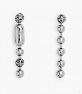 Los pendientes Monogram Ball Chain - Plata antigua clara |Marc Jacobs España