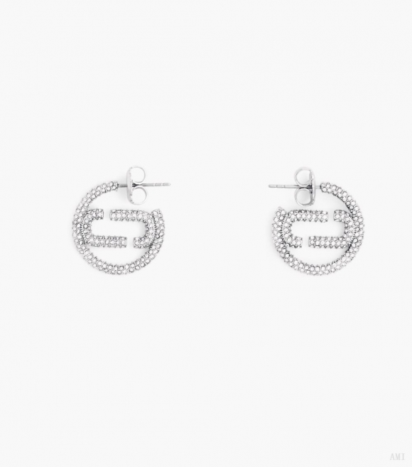 Aros pavé pequeños de J Marc - Plata/Cristal |Marc Jacobs España