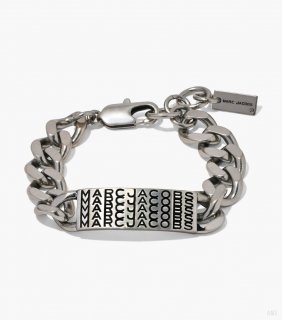 Pulsera de cadena con monograma de código de barras - Plata envejecida |Marc Jacobs España